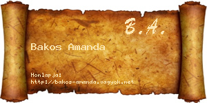 Bakos Amanda névjegykártya